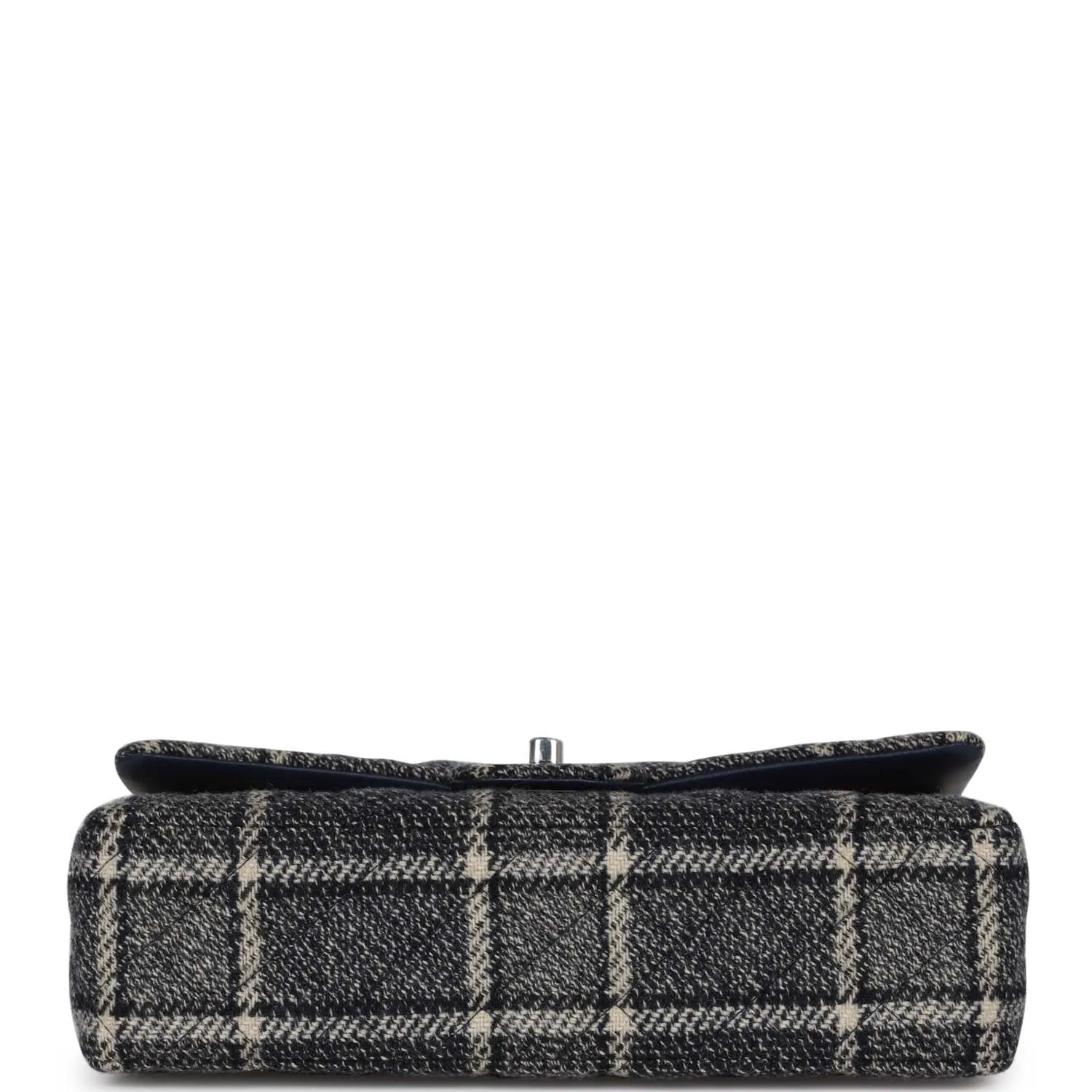 Chanel Medium Classic Double Flap Bag Navy Tweed Silver Hardware