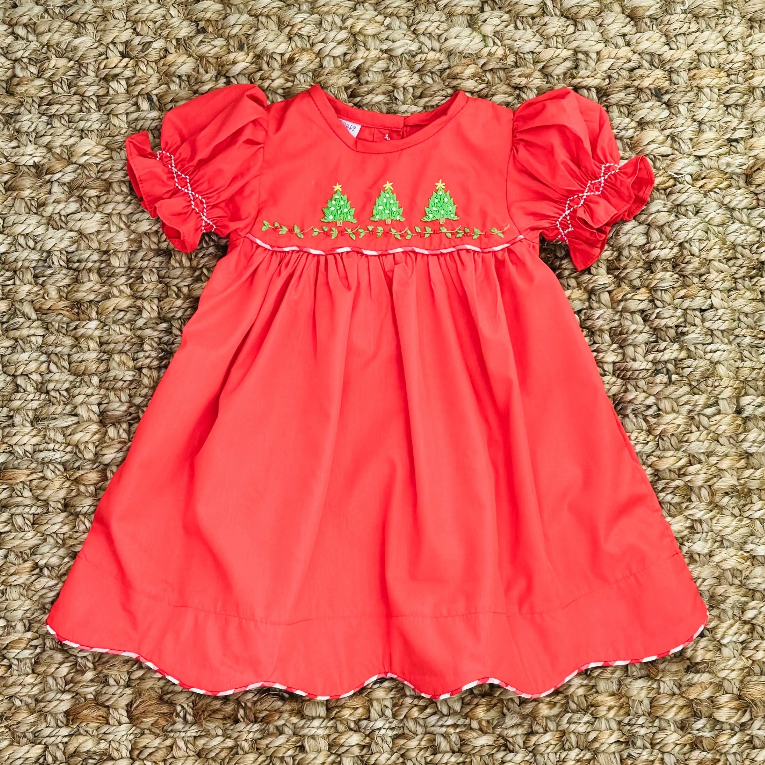 Christmas Tree  Embroidered Dress
