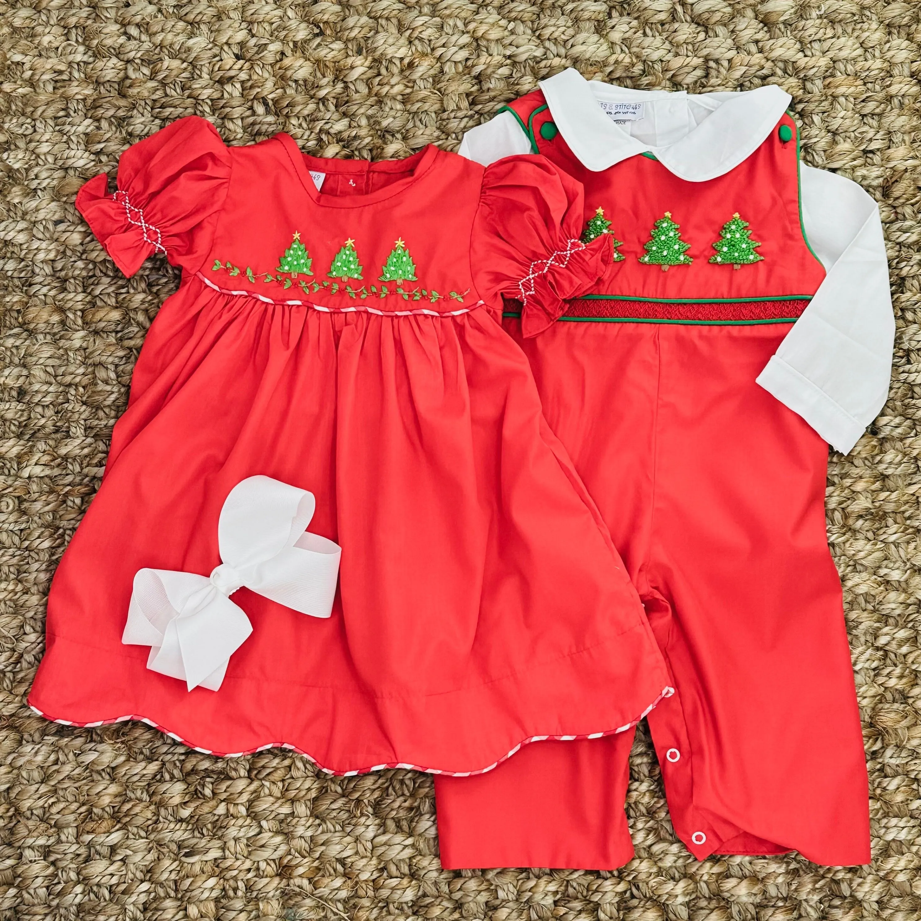 Christmas Tree  Embroidered Dress