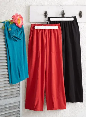 Classic Cotton Crop Pants - Slub Knit Solid