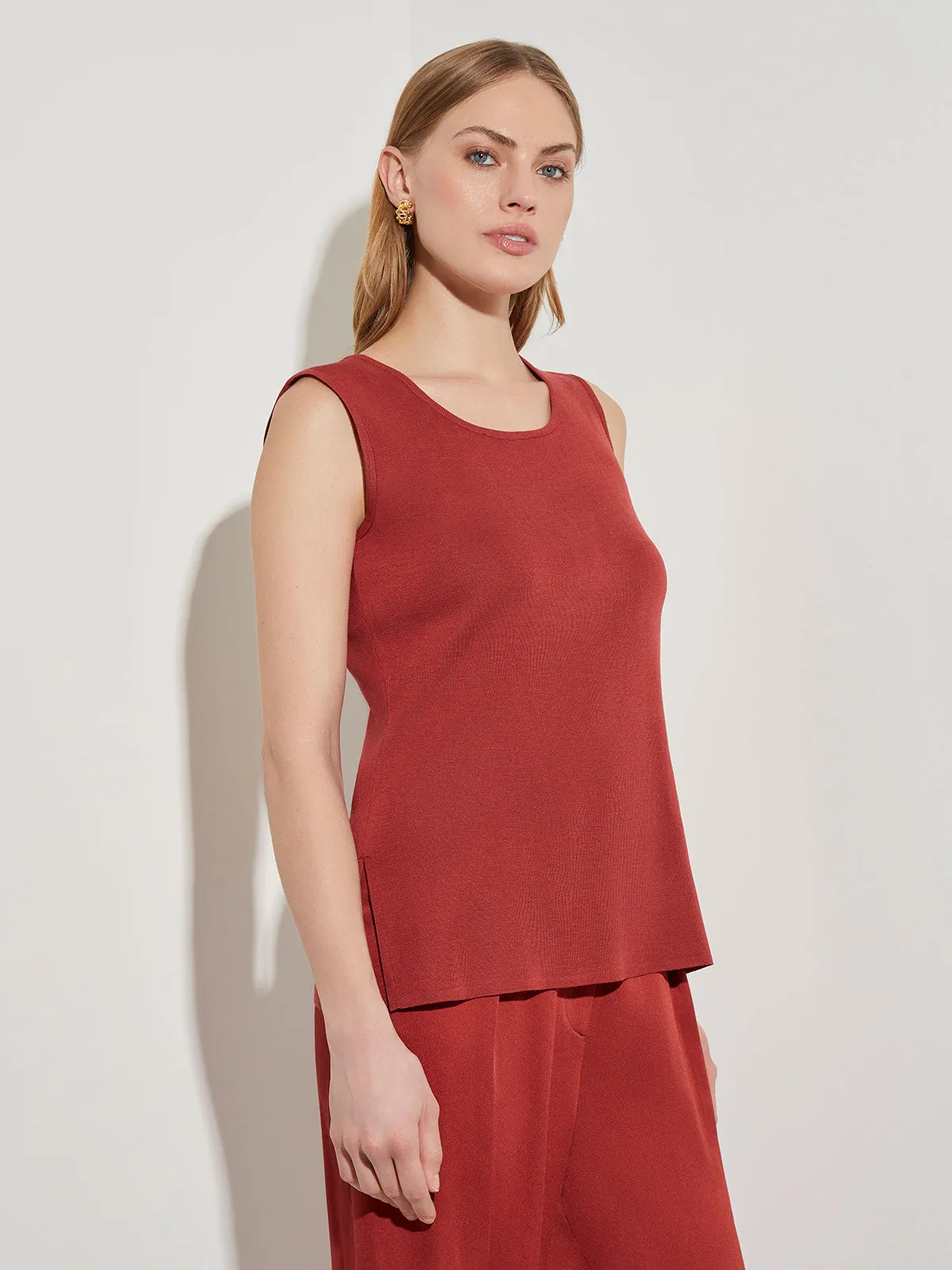 Classic Knit Tank Top, Russet