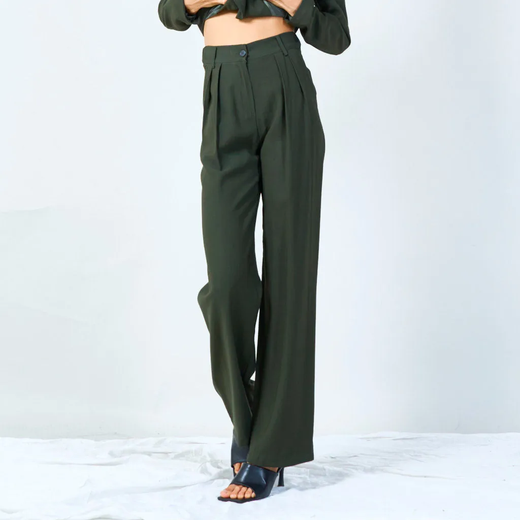 Classic wide-leg trousers with pleats wholesale