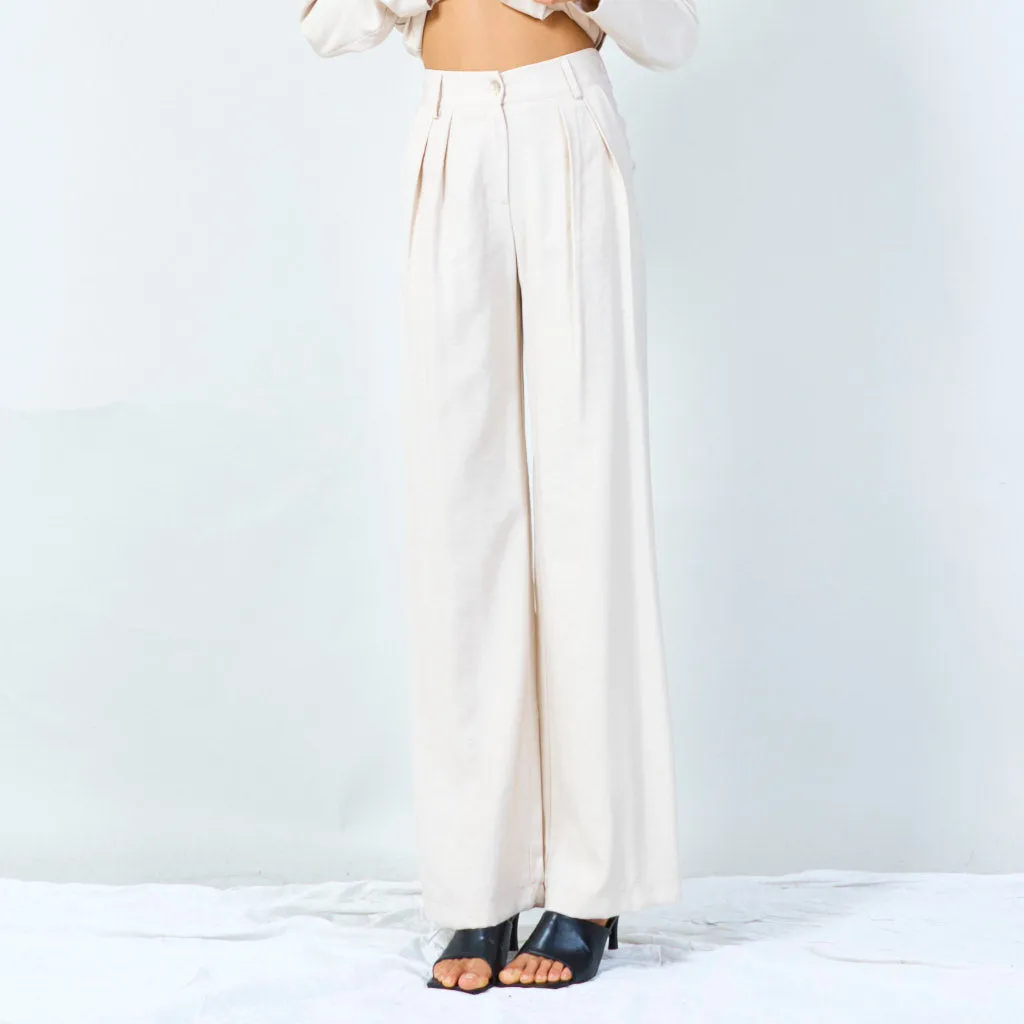 Classic wide-leg trousers with pleats wholesale