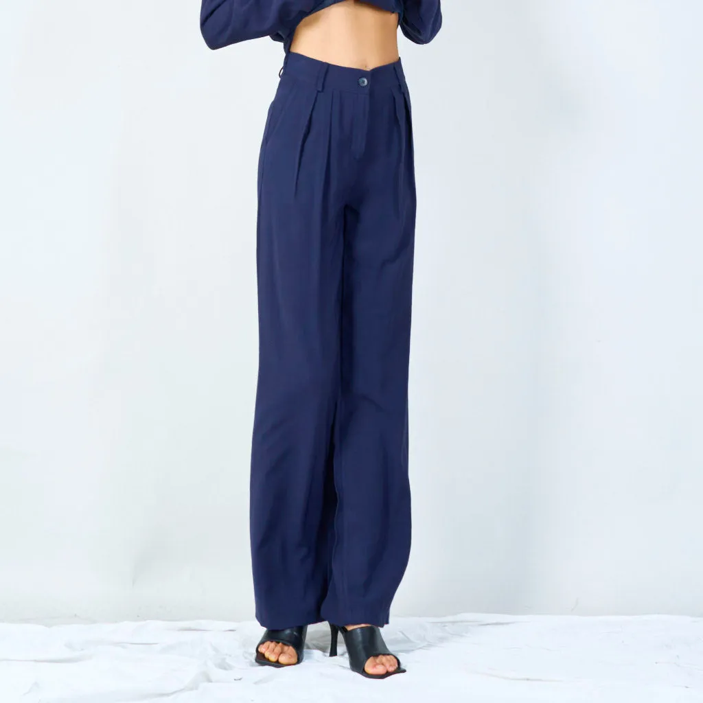 Classic wide-leg trousers with pleats wholesale