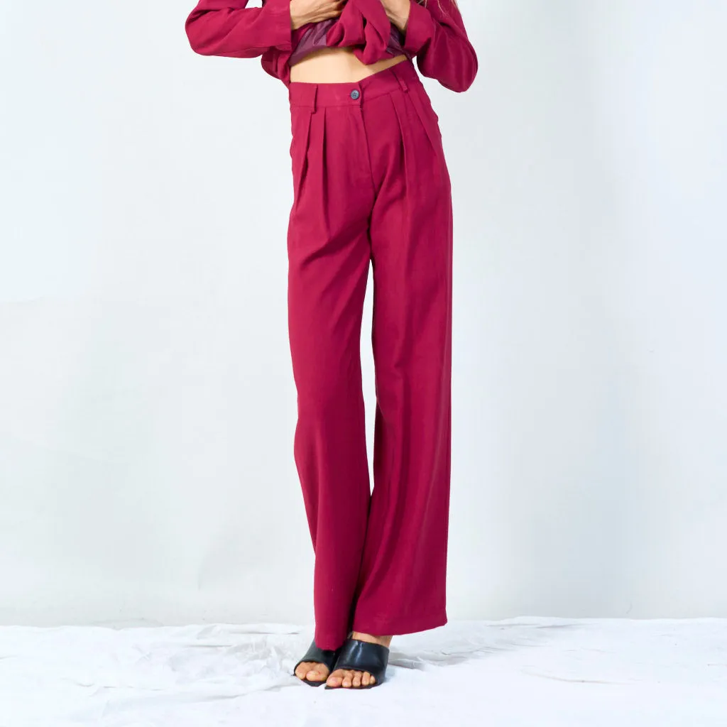 Classic wide-leg trousers with pleats wholesale