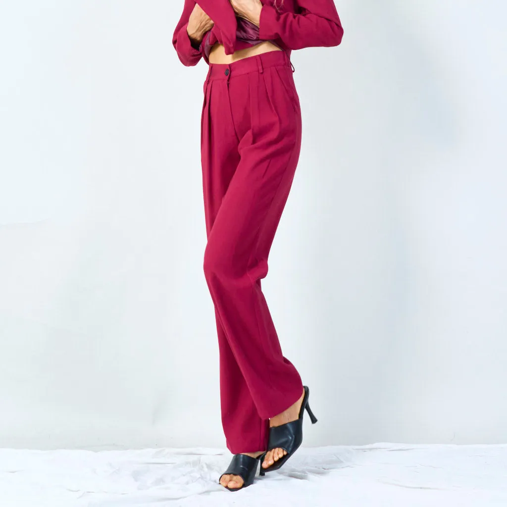 Classic wide-leg trousers with pleats wholesale