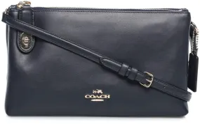 Coach Women's 'Crosby' Double Zip Leather Li/Navy 36552