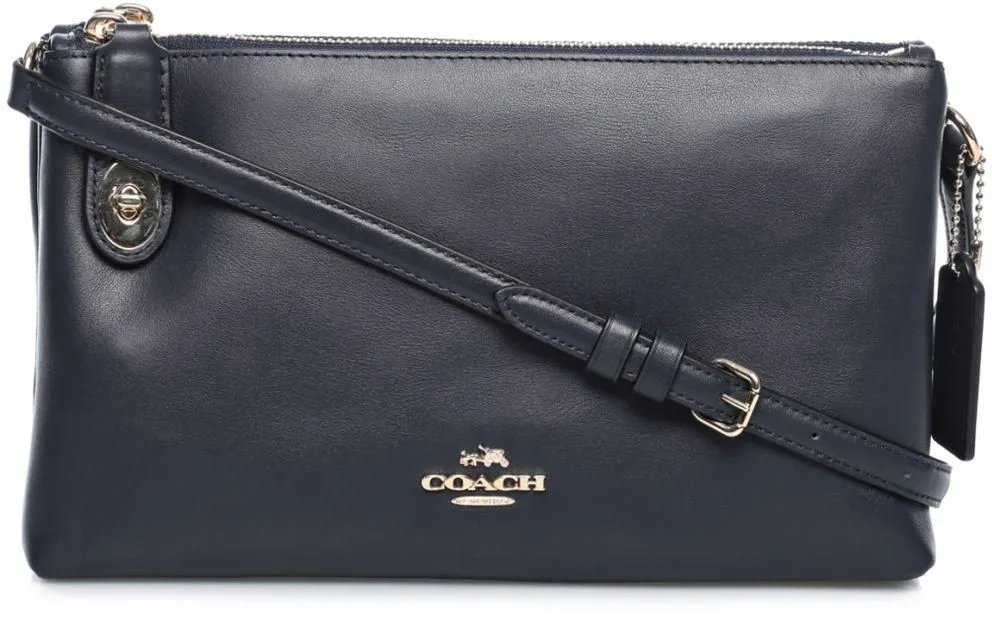 Coach Women's 'Crosby' Double Zip Leather Li/Navy 36552
