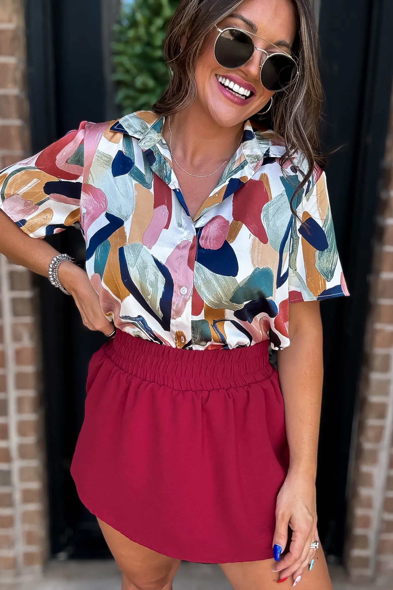 Competitive Edge Ruby Smocked High Waisted Skort