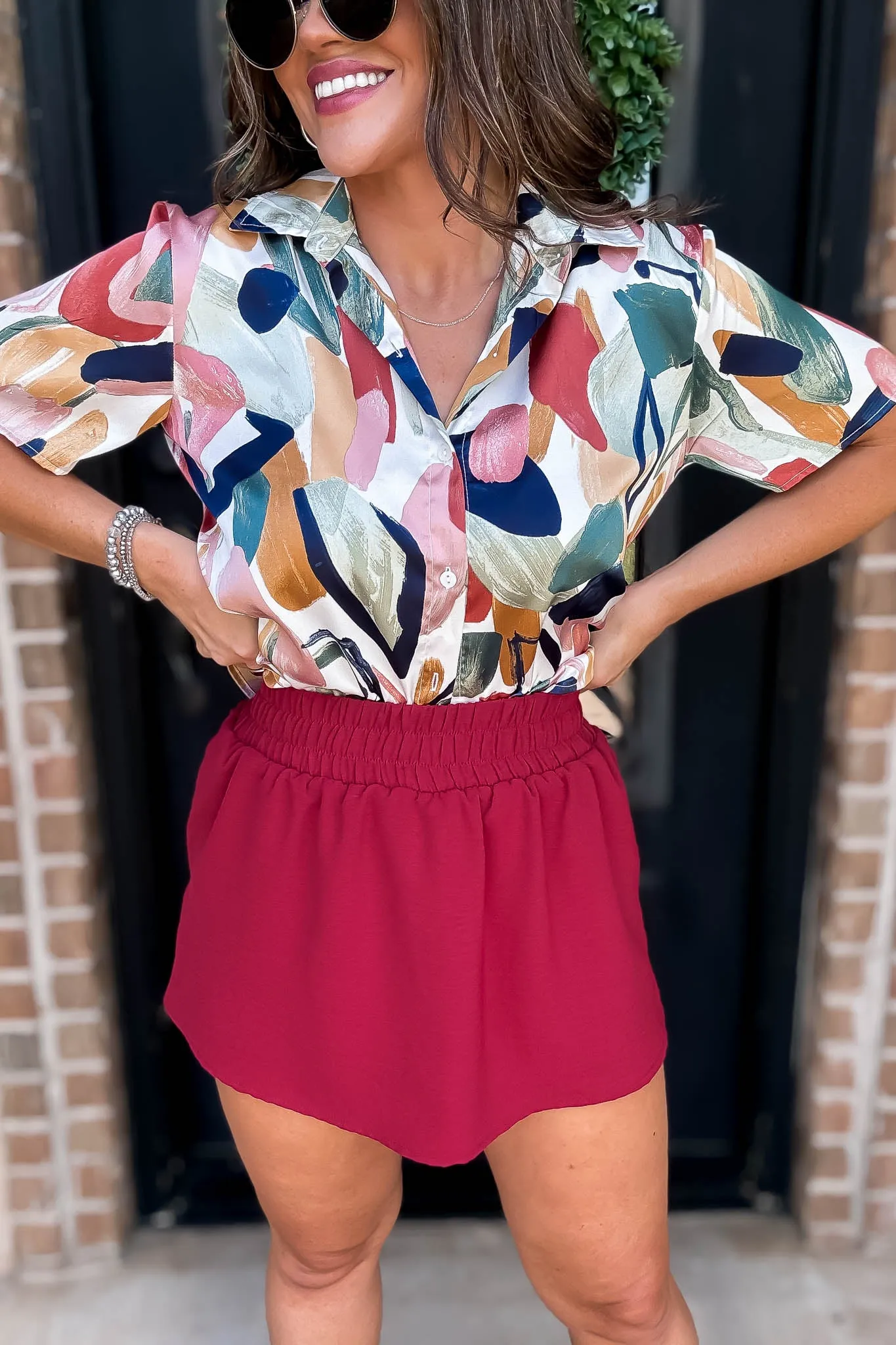 Competitive Edge Ruby Smocked High Waisted Skort