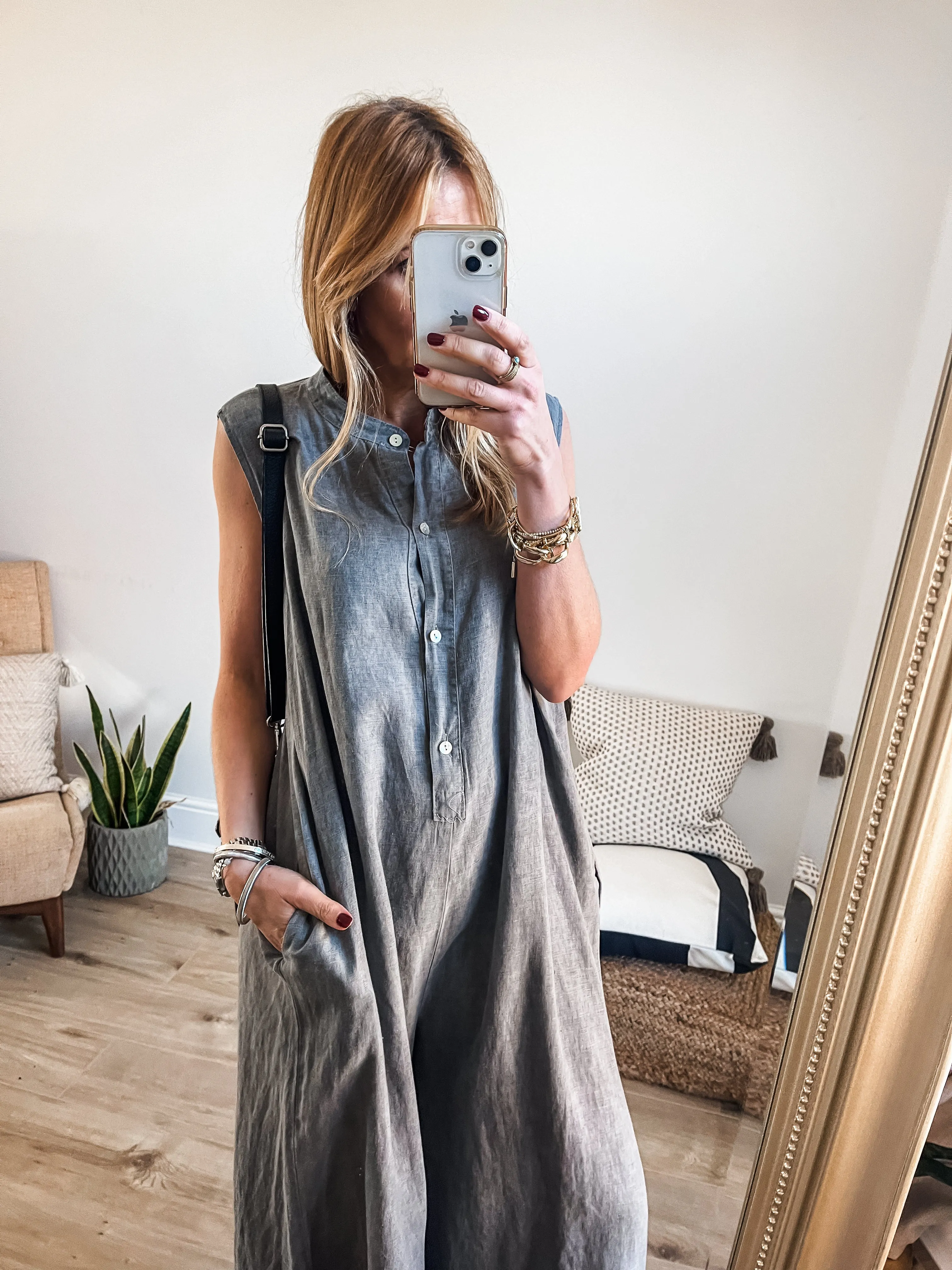 Cotton Linen Wide Leg Jumpsuit