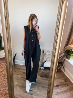 Cotton Linen Wide Leg Jumpsuit