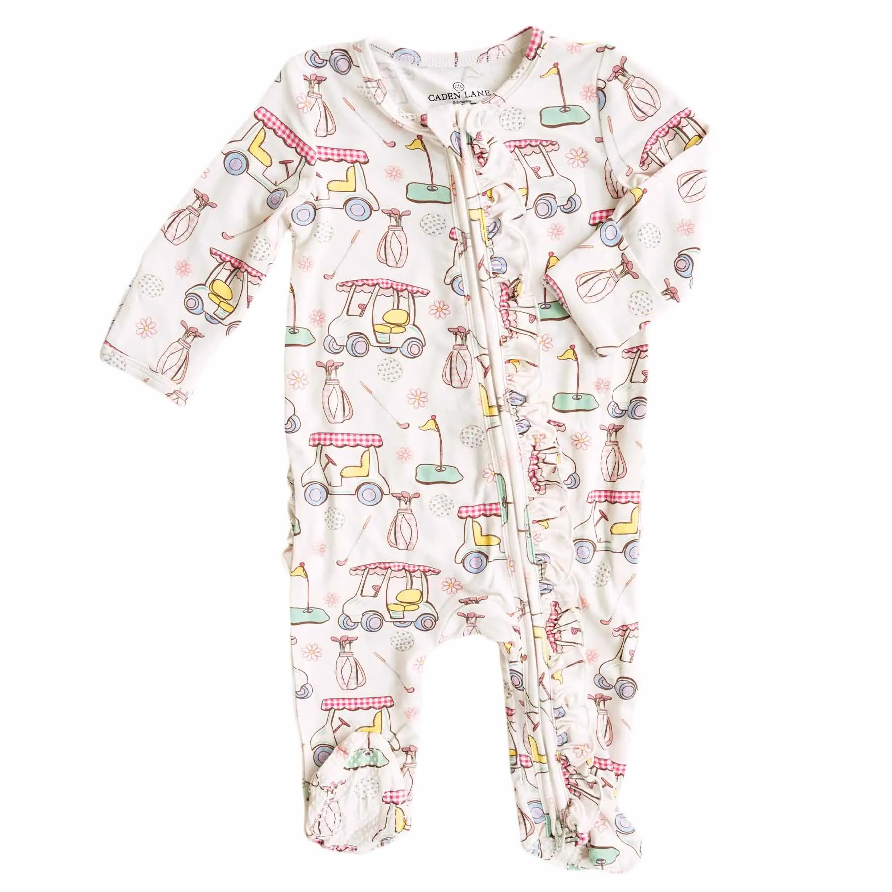 Country Club Cuties Ruffle Zipper Footie | Pink
