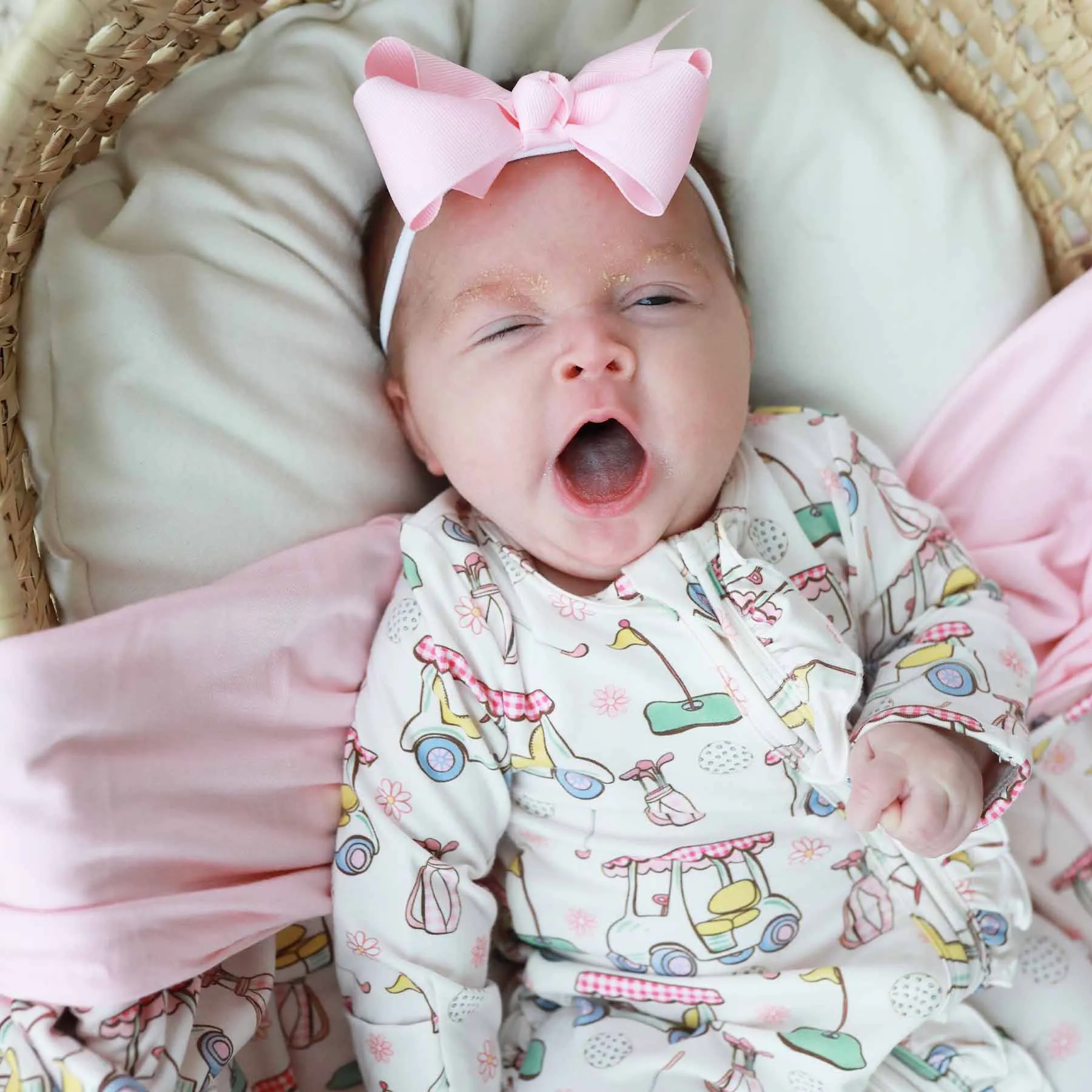 Country Club Cuties Ruffle Zipper Footie | Pink