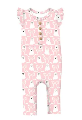 Creepy Cute Boos & Bows - Bamboo Flutter Sleeve Romper