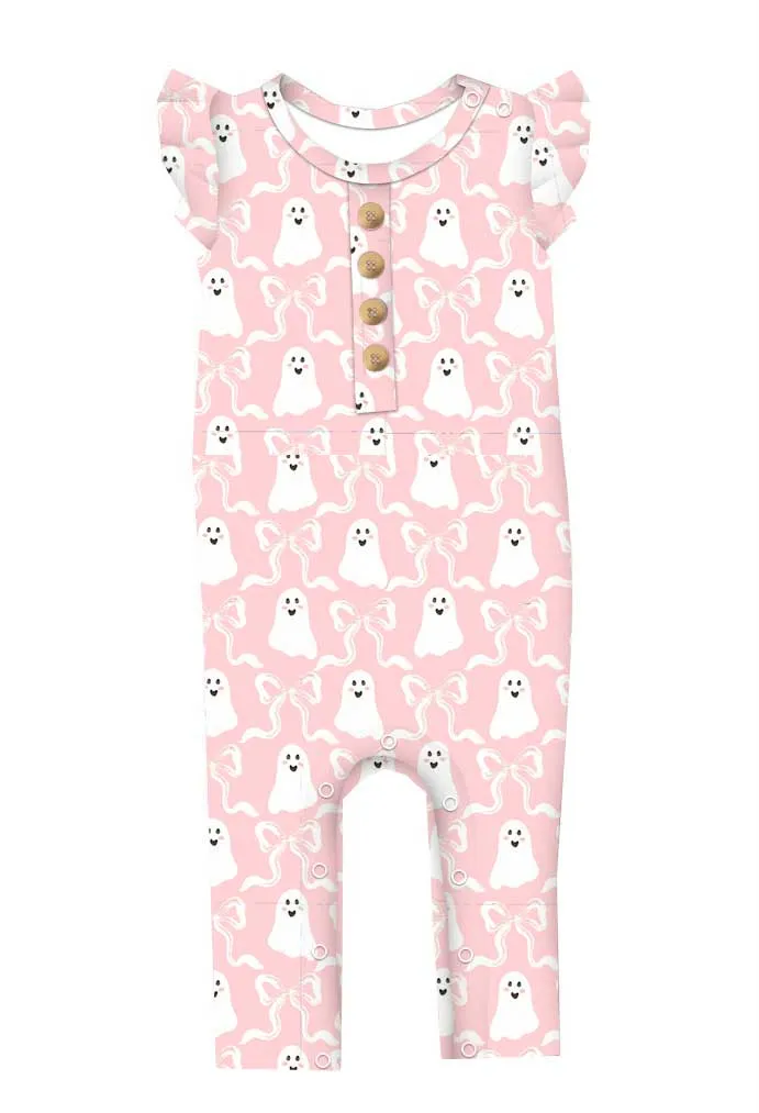 Creepy Cute Boos & Bows - Bamboo Flutter Sleeve Romper