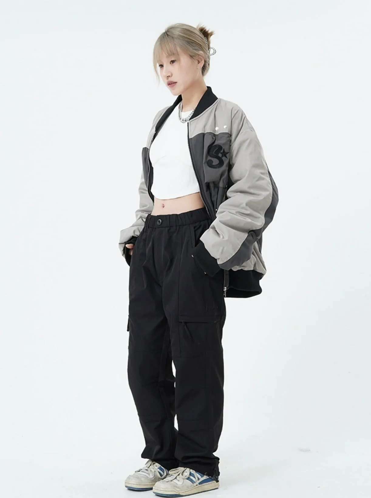 Detailed Stitching Lightweight Pants