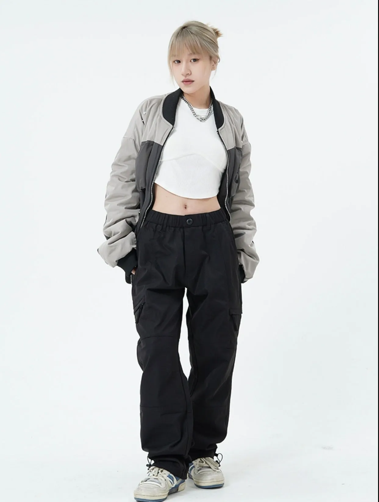 Detailed Stitching Lightweight Pants