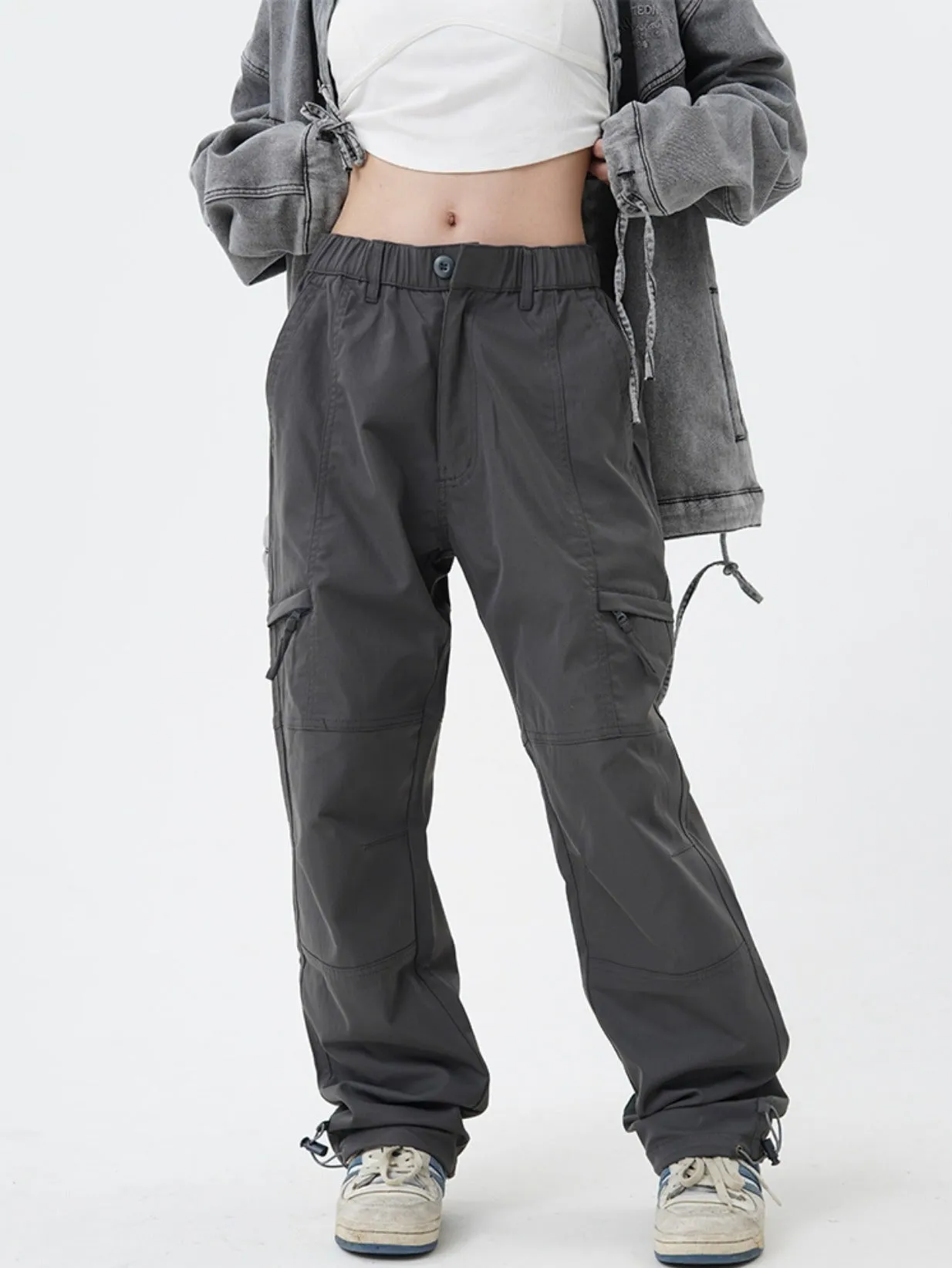 Detailed Stitching Lightweight Pants