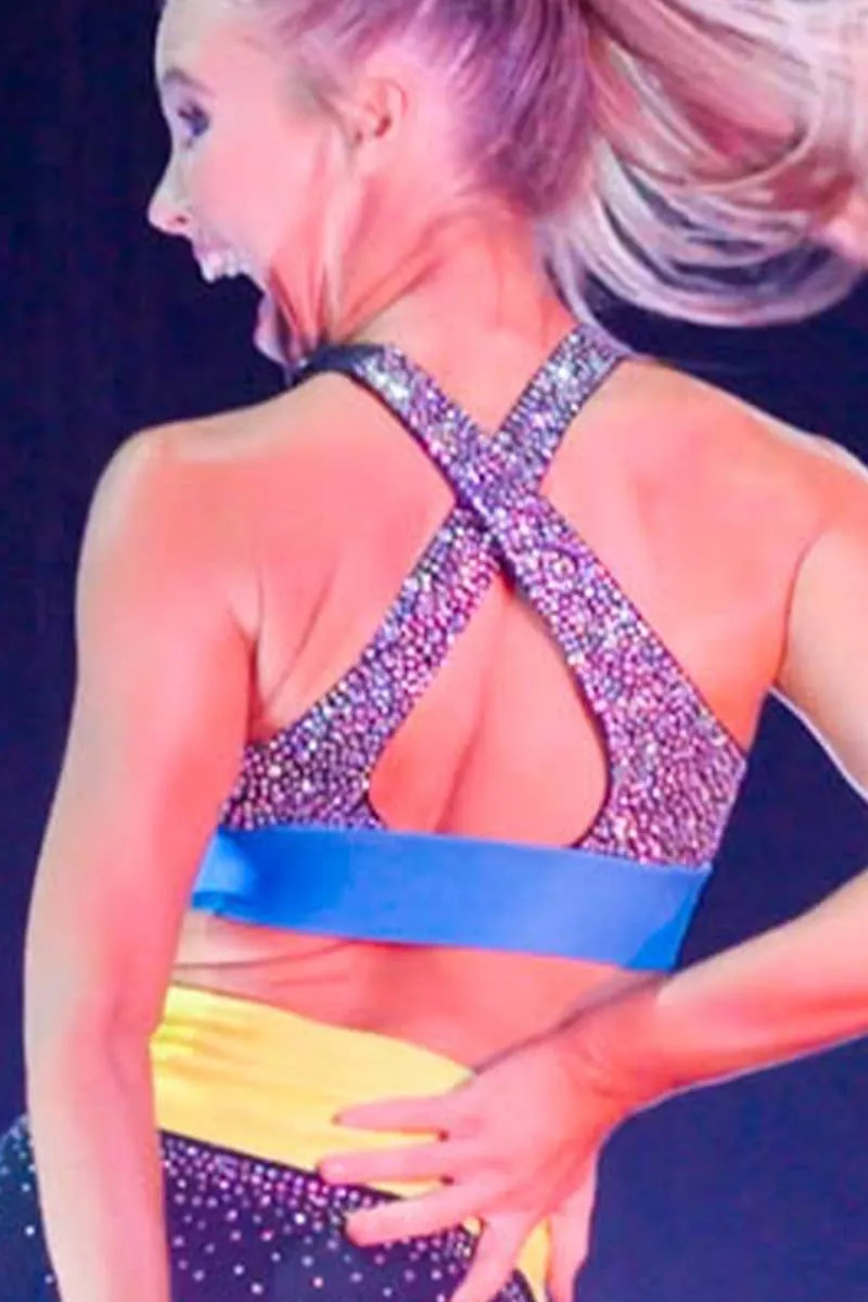 Dolce Sports Bra in Blue Crystal Couture - Special Order