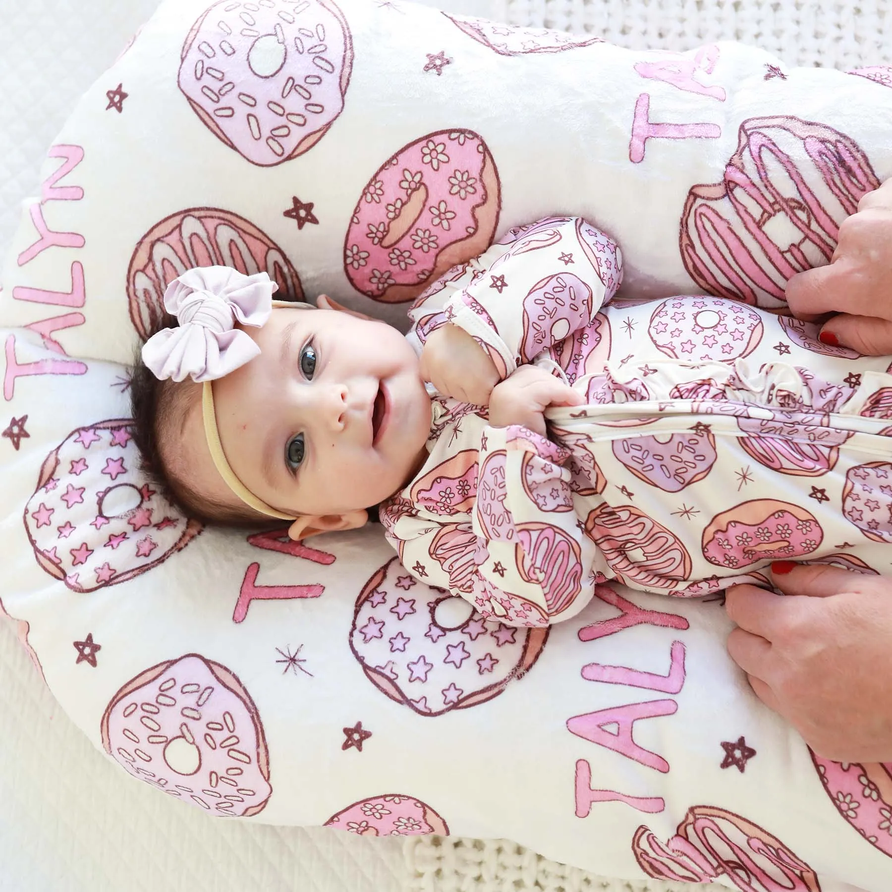 Donut Shop Ruffle Zipper Footie | Pink
