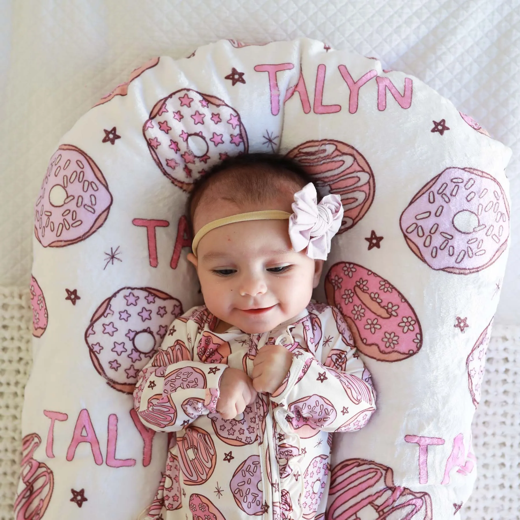 Donut Shop Ruffle Zipper Footie | Pink
