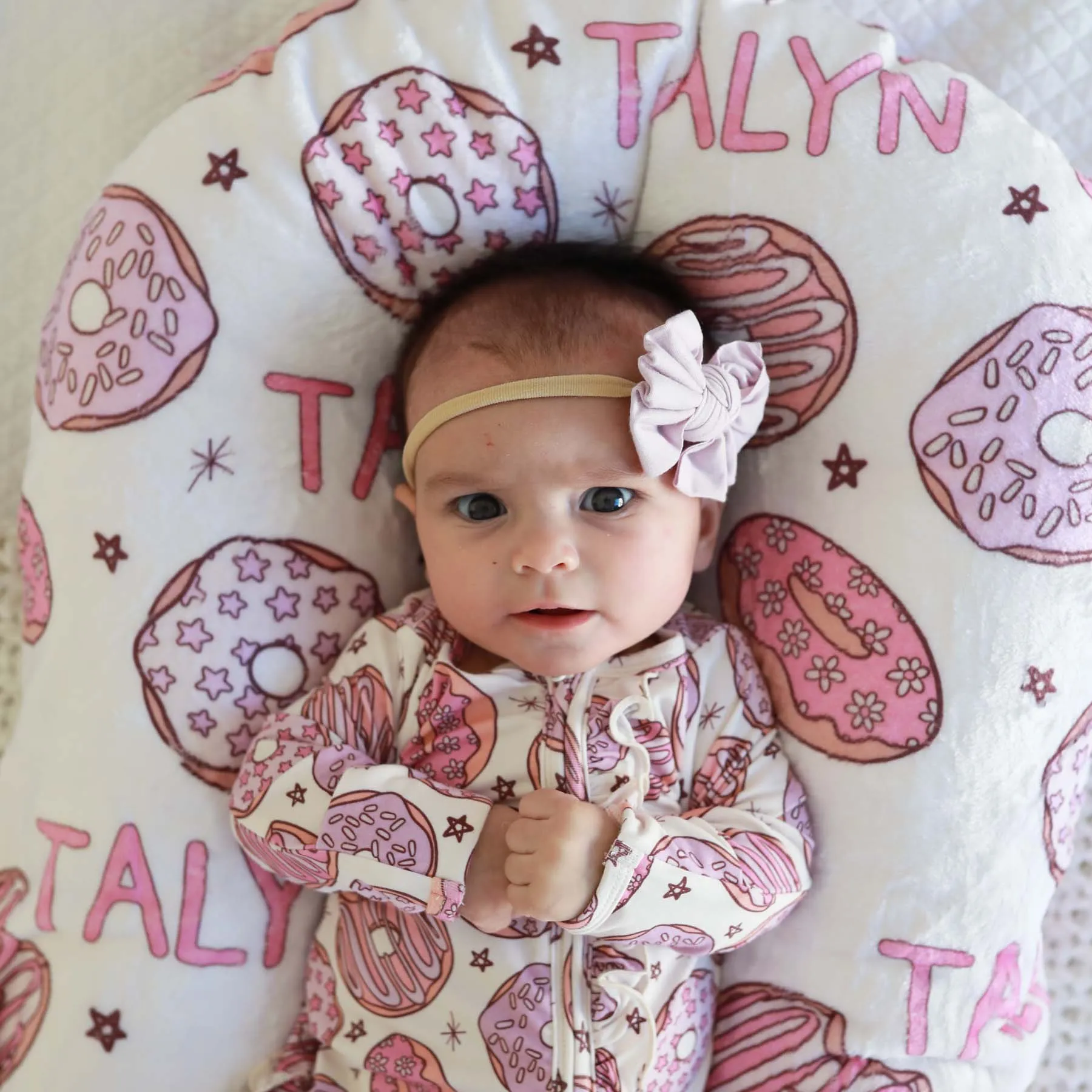 Donut Shop Ruffle Zipper Footie | Pink