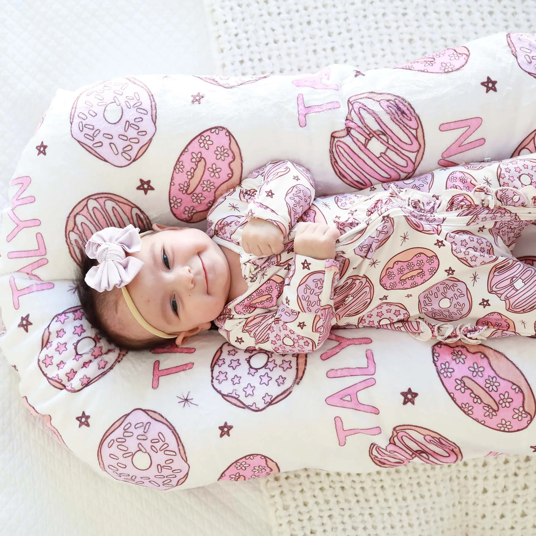 Donut Shop Ruffle Zipper Footie | Pink