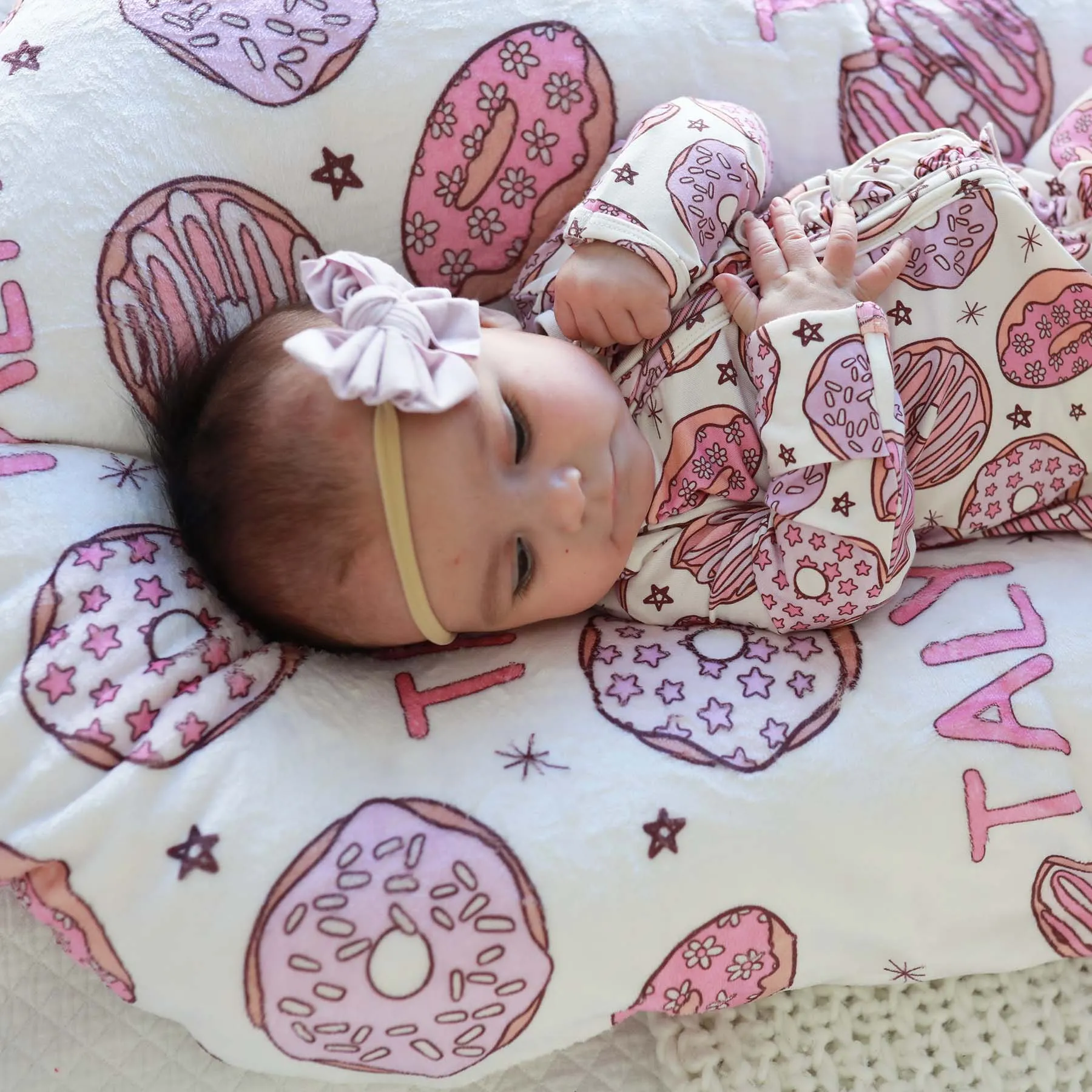 Donut Shop Ruffle Zipper Footie | Pink