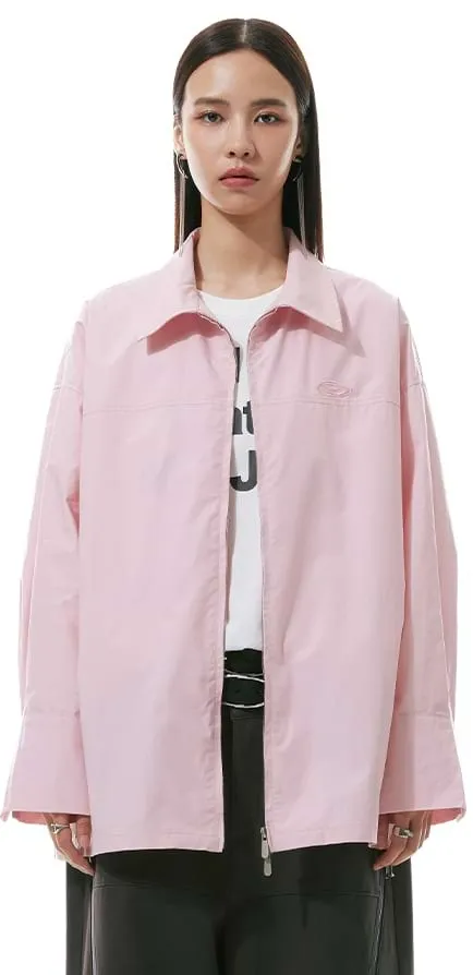 Double Zip Oversized Collared Shirt