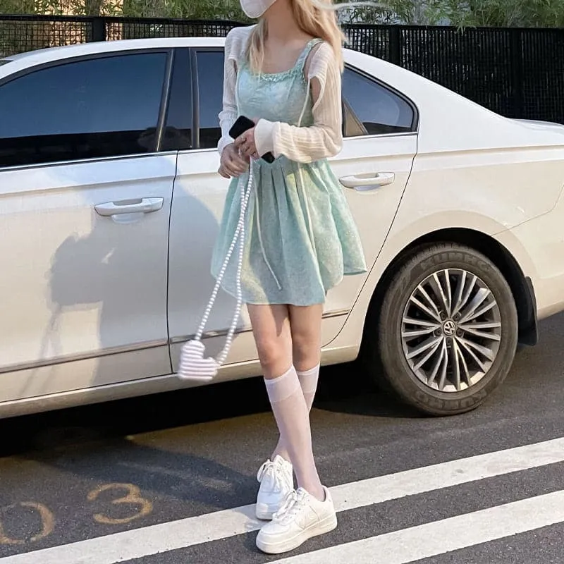 DressBetty - Floral Strap Dress Women Sexy Ruffled Korean Party Fairy Dress