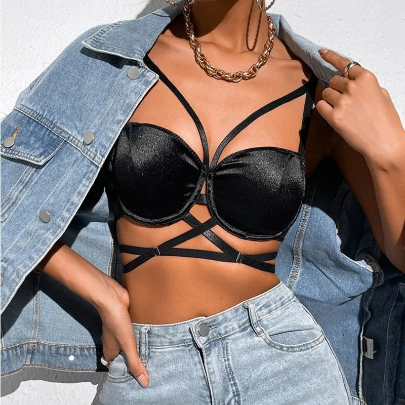 DressBetty - Hollow Out Bandage Crop Top