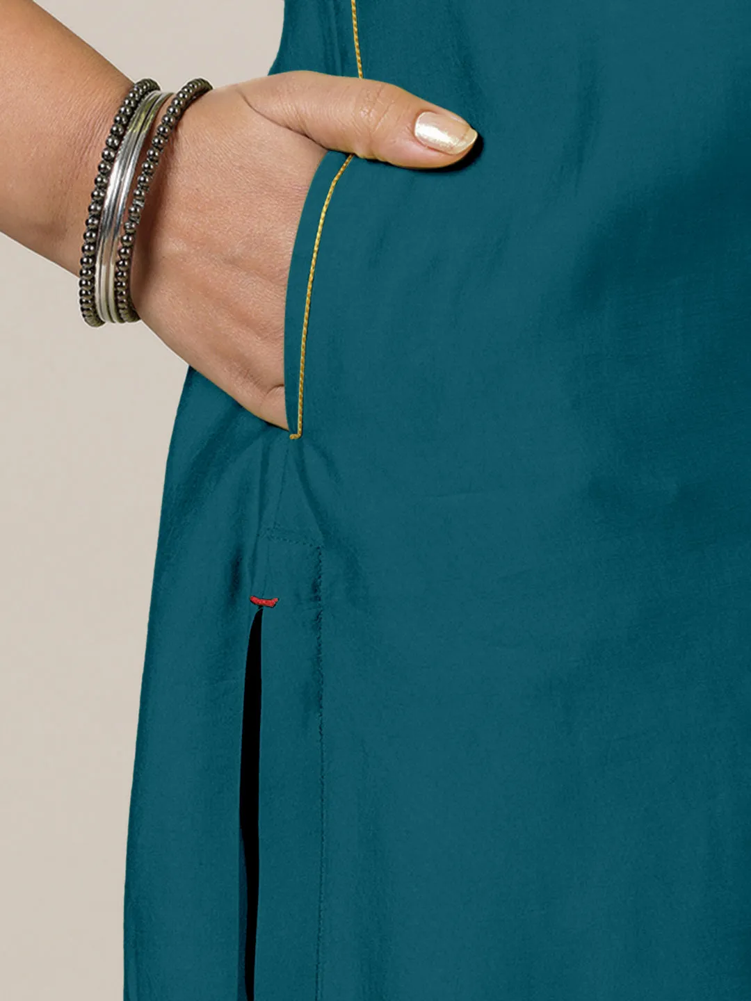 Esha x Rozaana | A Line Kurta in Crystal Teal with Thread Work | Coords or Only Kurta