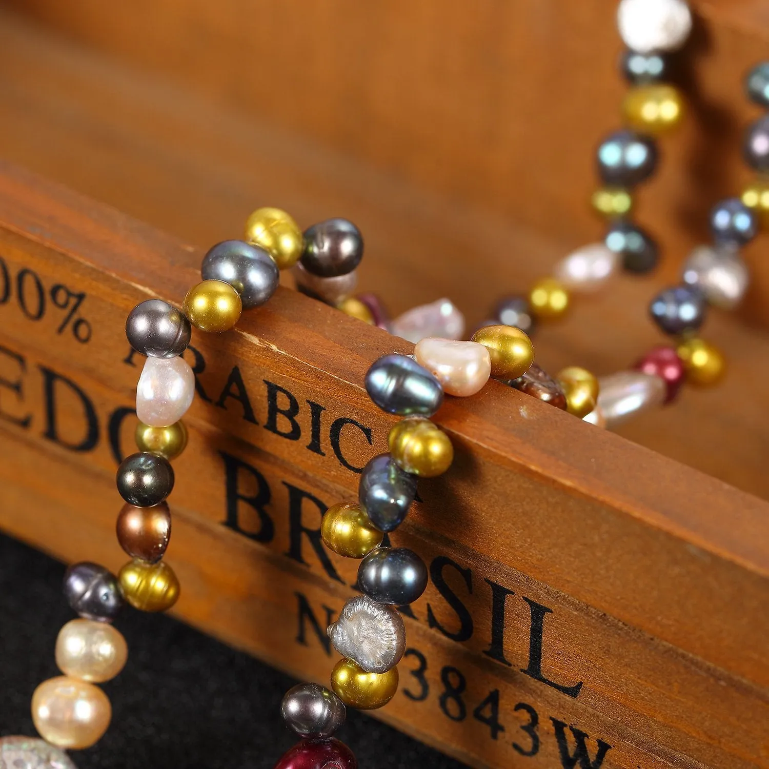 Extra Long 79" Freshwater Pearl Endless Necklace Mixed Color PN216