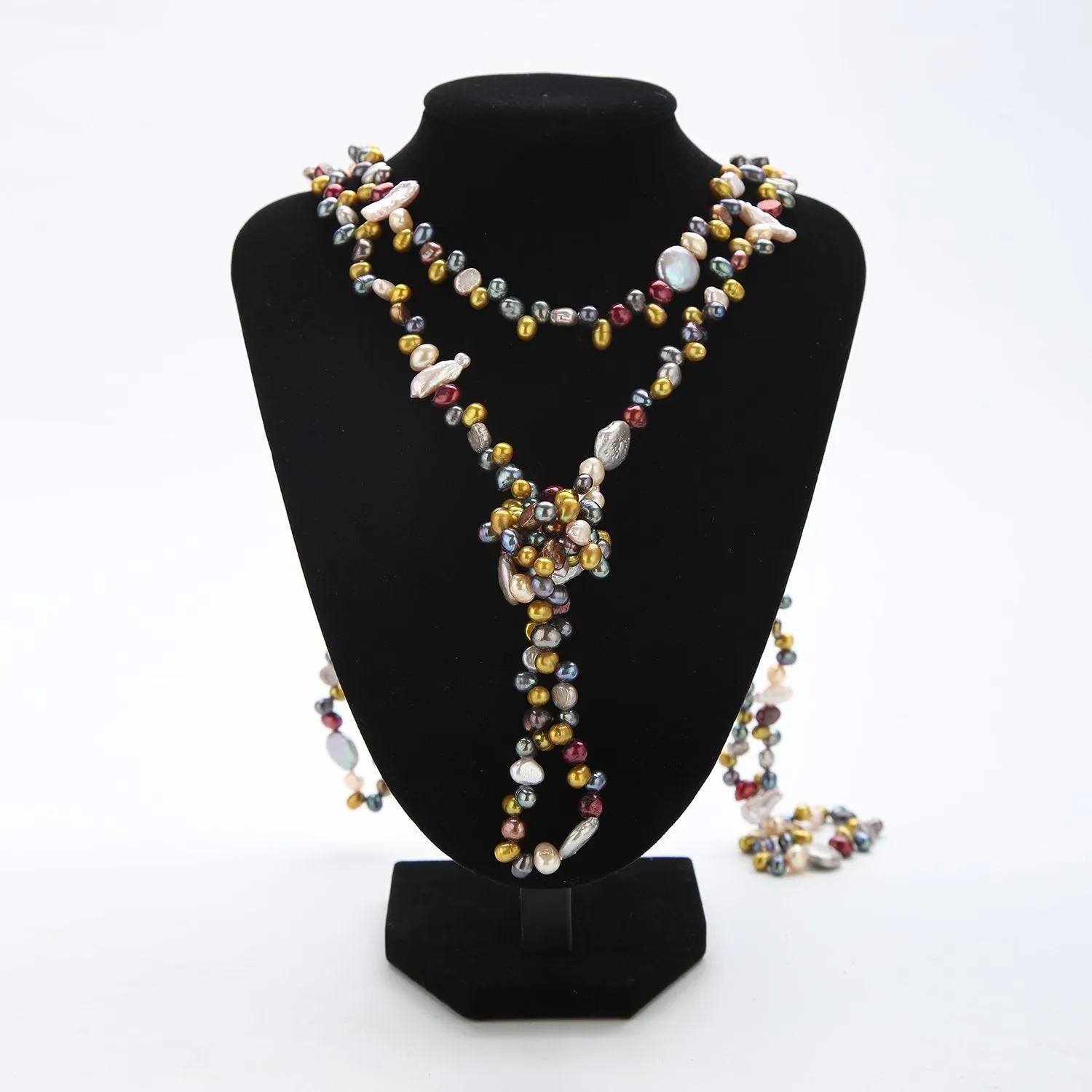 Extra Long 79" Freshwater Pearl Endless Necklace Mixed Color PN216