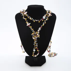 Extra Long 79" Freshwater Pearl Endless Necklace Mixed Color PN216