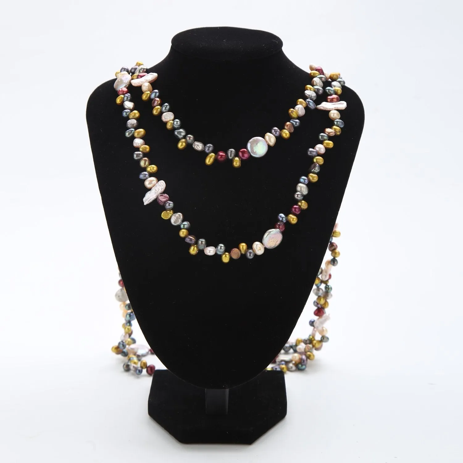 Extra Long 79" Freshwater Pearl Endless Necklace Mixed Color PN216