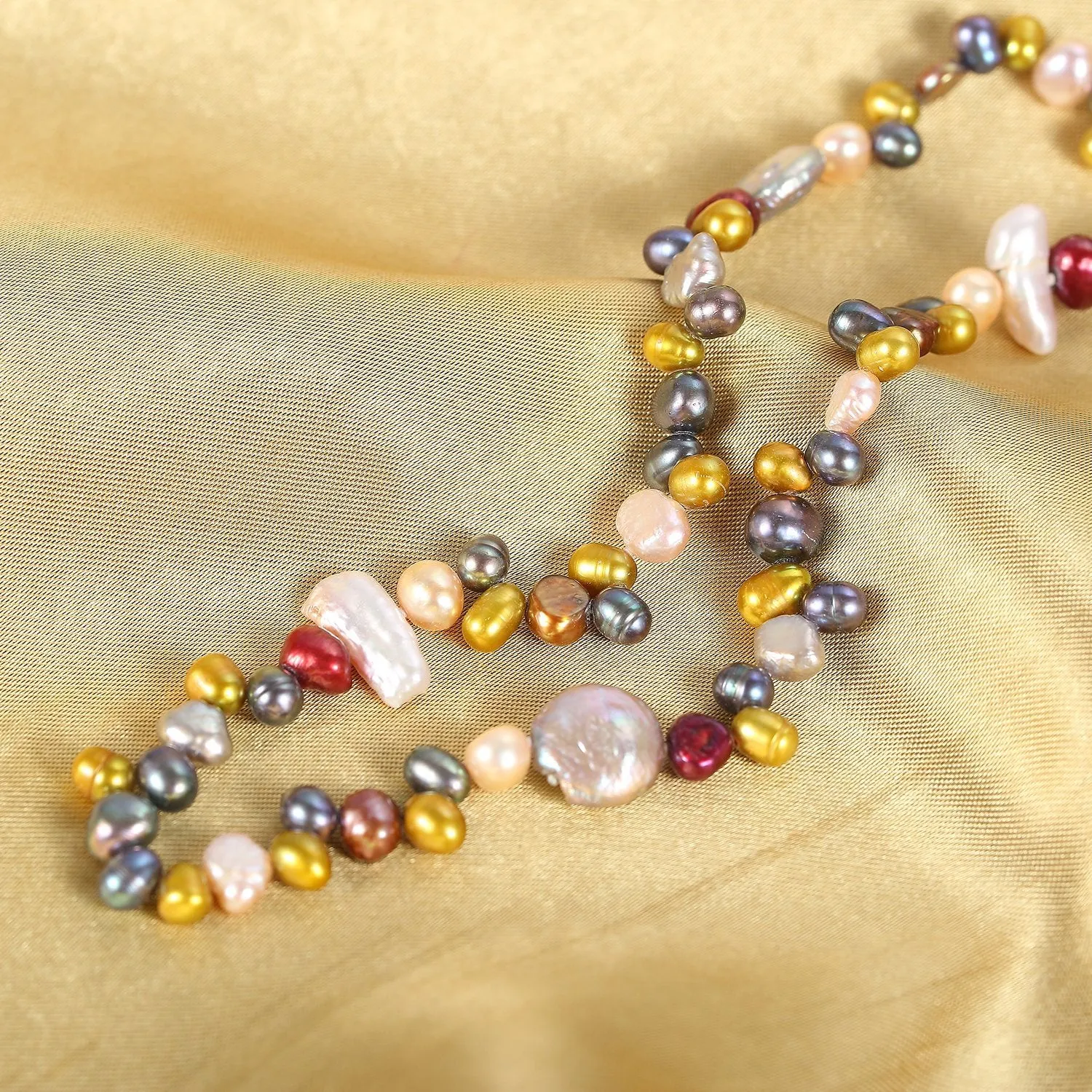 Extra Long 79" Freshwater Pearl Endless Necklace Mixed Color PN216