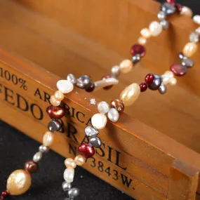Extra Long 79" Freshwater Pearl Endless Necklace Mixed Color PN218