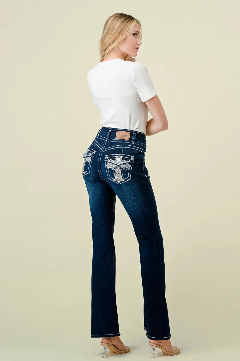 F-35 FLARE EMBROIDERED & EMBELLISHED WOMEN'S JEANS