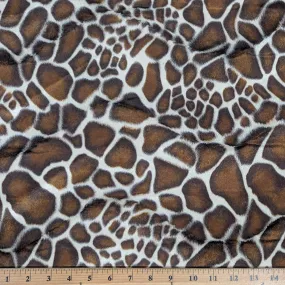 FabricLA Velboa S-Wave Short Pile Faux Print Material by The Yard | Giraffe 2tone