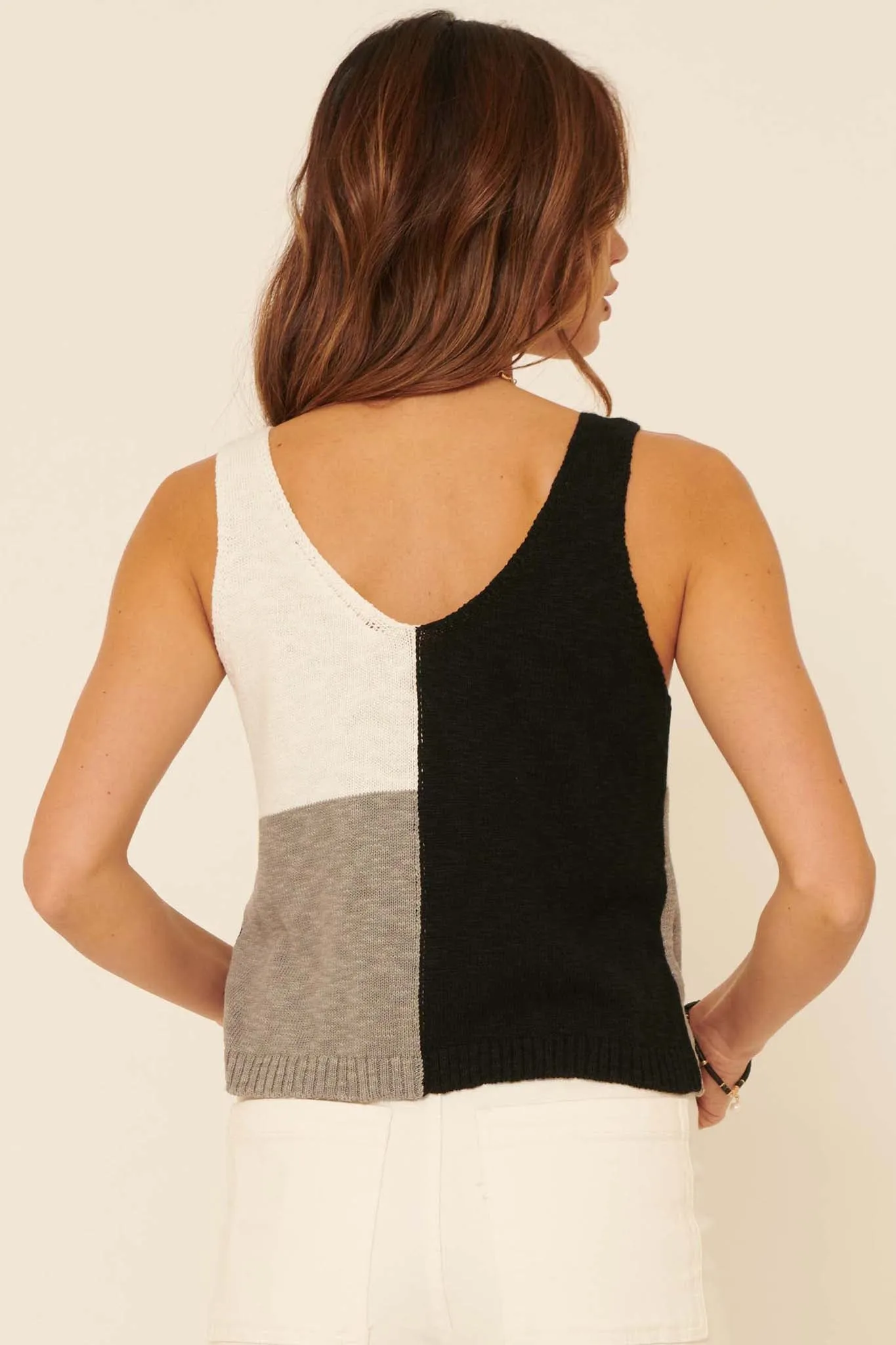 From the Block Colorblock Sweater Tank Top