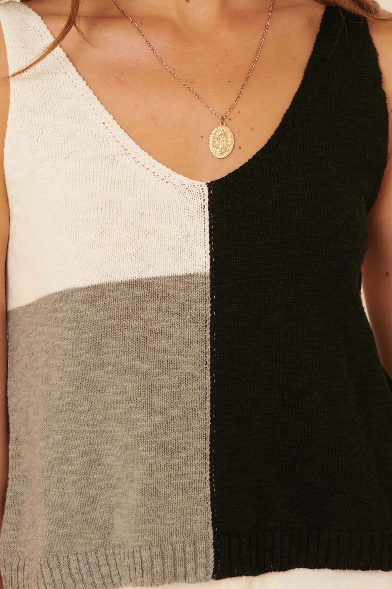 From the Block Colorblock Sweater Tank Top