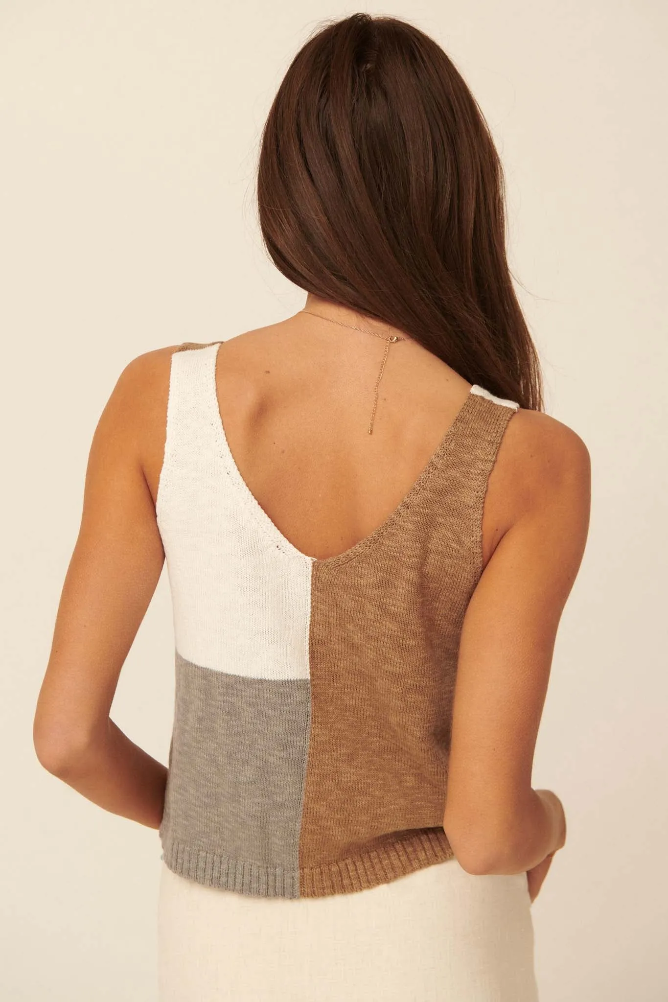 From the Block Colorblock Sweater Tank Top