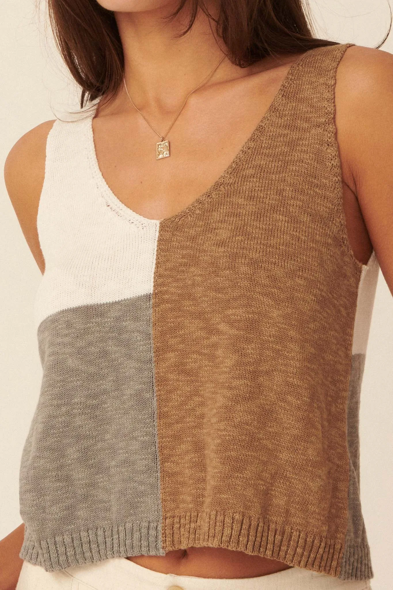From the Block Colorblock Sweater Tank Top