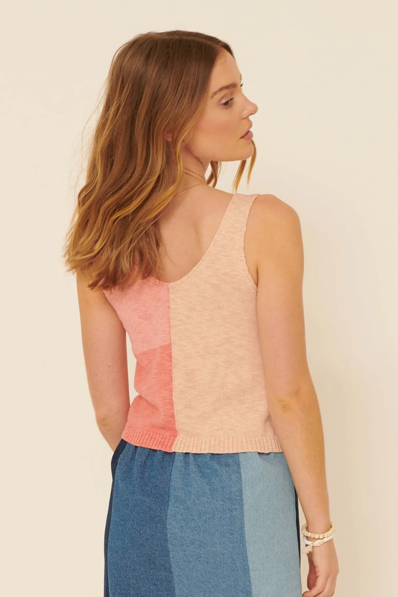 From the Block Colorblock Sweater Tank Top