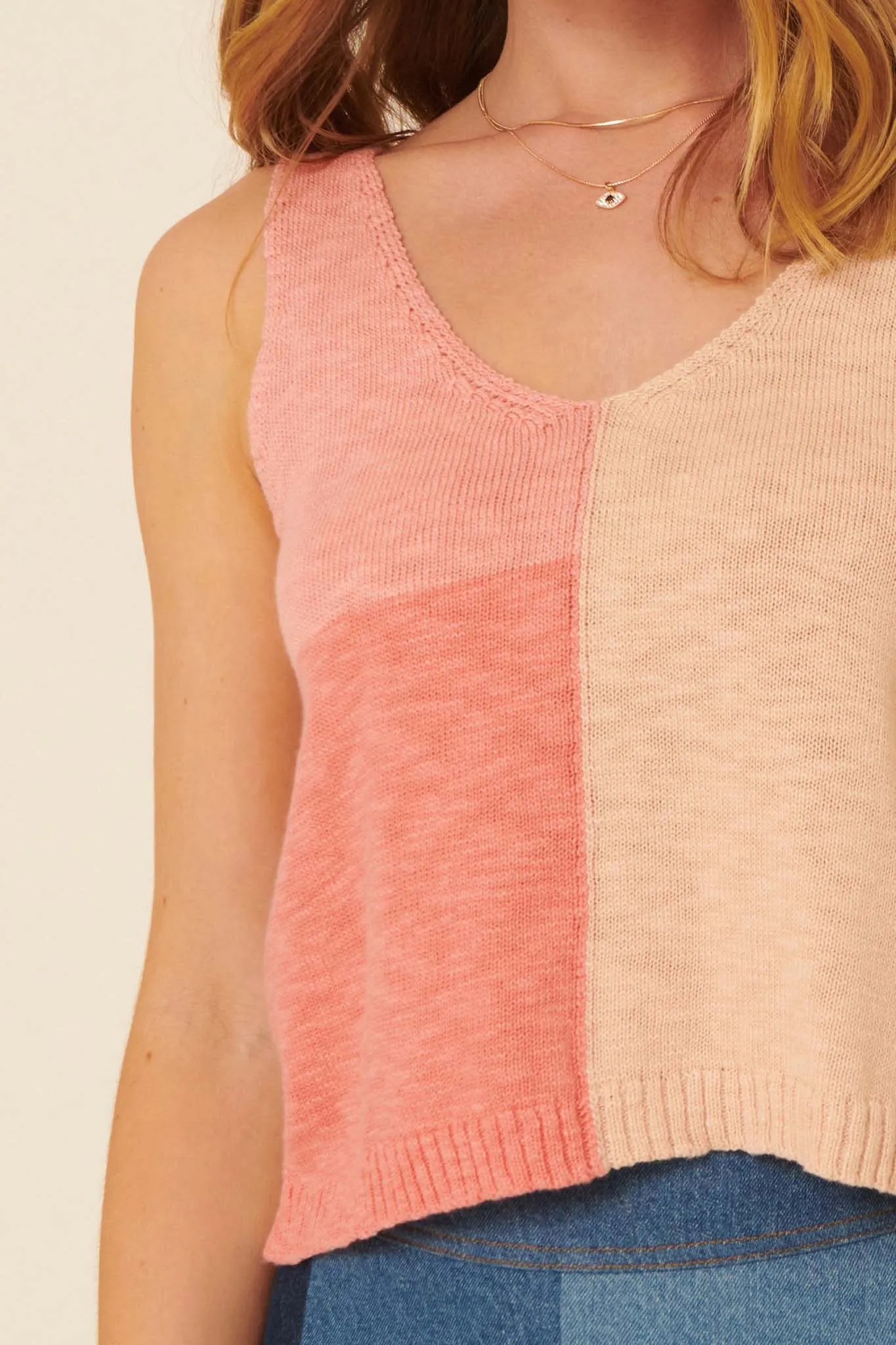 From the Block Colorblock Sweater Tank Top