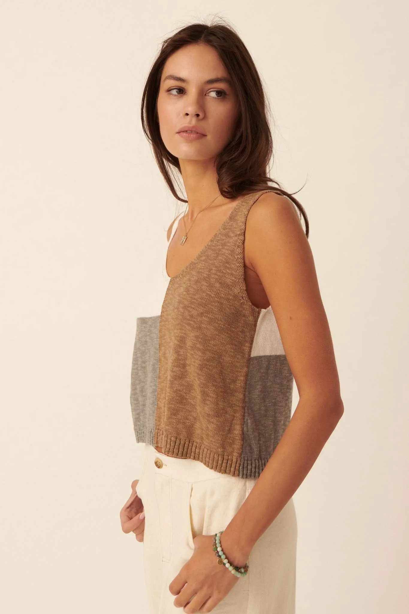 From the Block Colorblock Sweater Tank Top