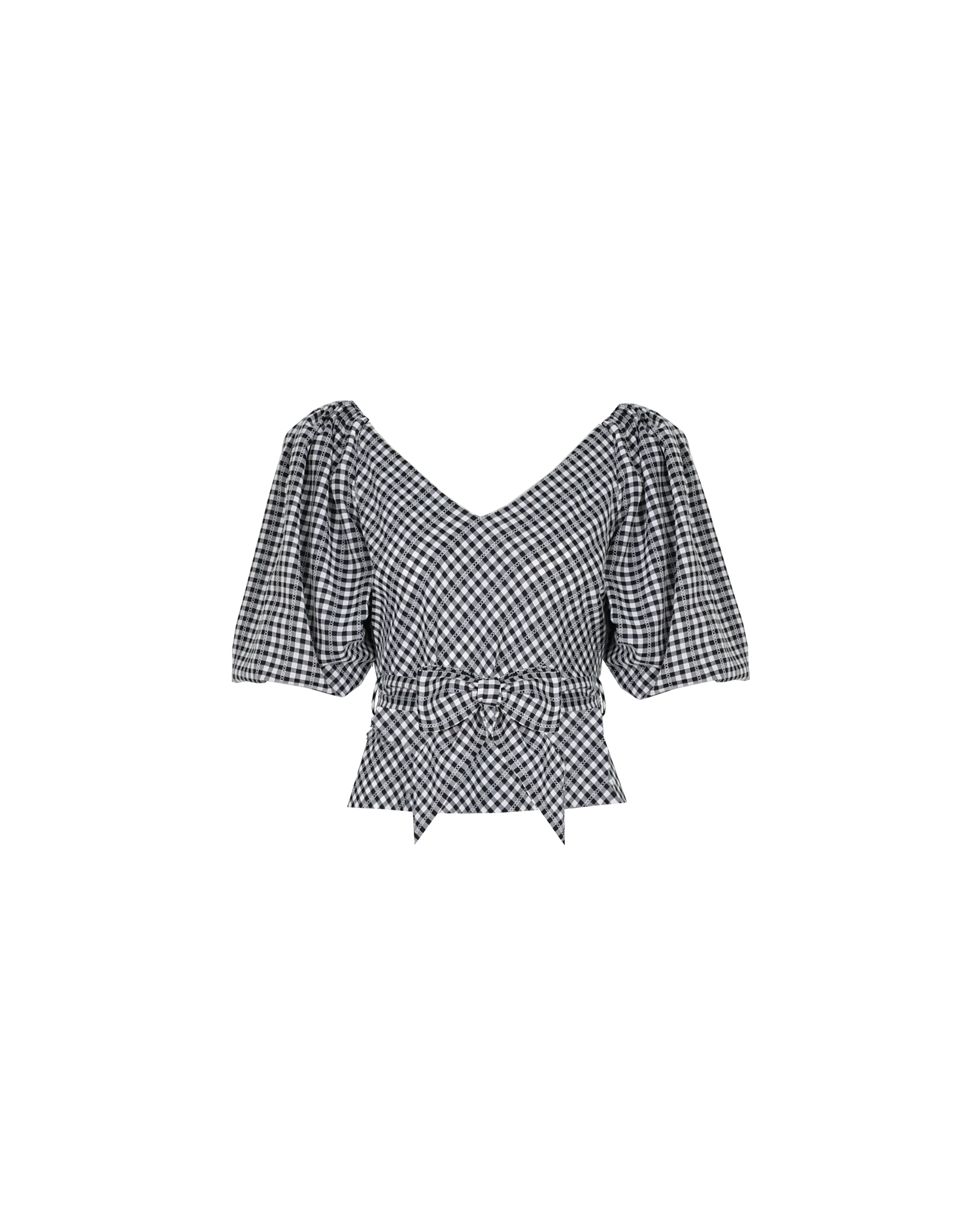 GEN GINGHAM TOP BLACK GINGHAM
