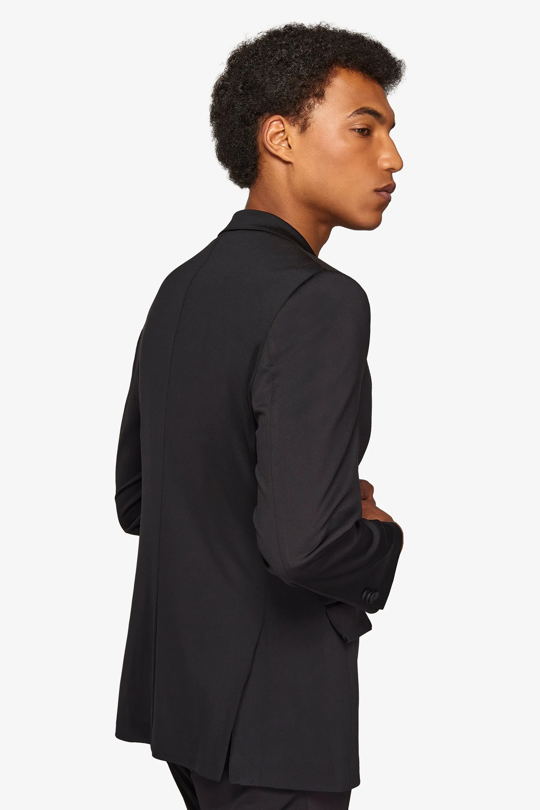 Giacca da abito in jersey stretch relax tech nero slim